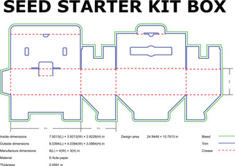 Seed Starter Kit Box Design Template DieCut Packaging Diagram