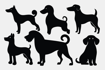 Editable Dog Silhouette Collection – Iconic Pet Vector Set