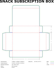 Snack Subscription Box Packaging Design Template Dimensions Guide