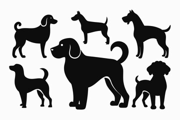 Editable Dog Silhouette Collection – Iconic Pet Vector Set