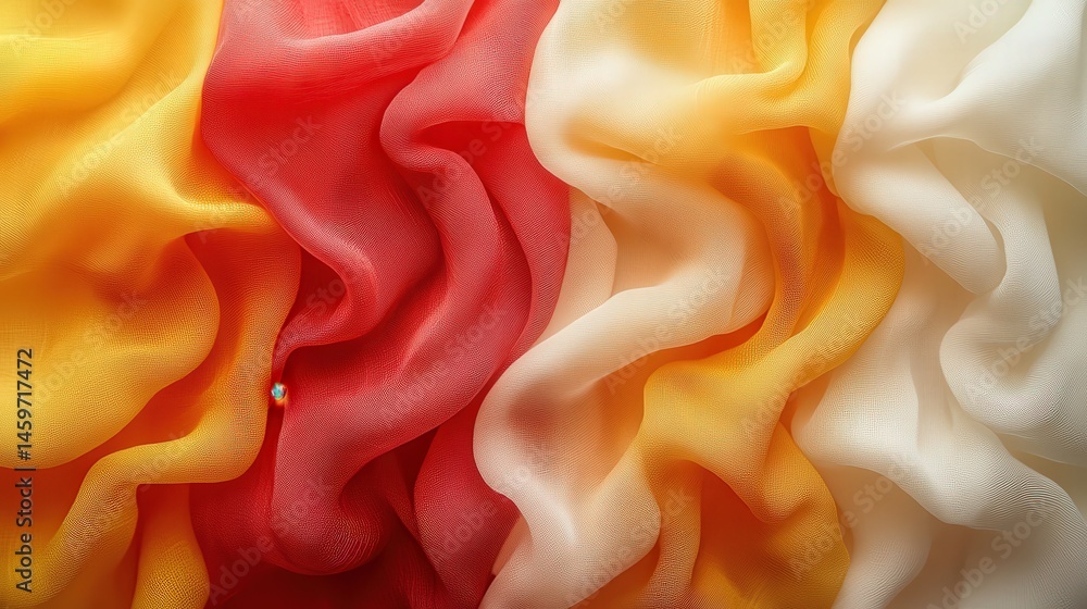 Poster flowing color fields of translucent fabrics