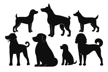 Editable Dog Silhouette Collection – Iconic Pet Vector Set