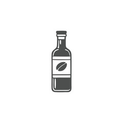 Glass Sauce Bottle Vector Outline Icon for Packaging Design