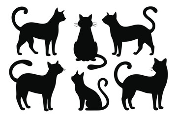 Domestic Dog Silhouettes – Flat Vector Icons for Pets