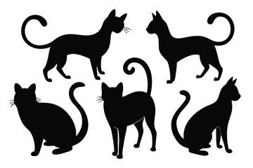 Domestic Dog Silhouettes – Flat Vector Icons for Pets