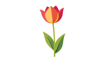 Vibrant Orange Tulip Illustration for Spring Designs