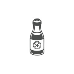 Sauce Bottle Vector Icon in Minimal Style Design