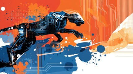 Digital artistic depiction of a futuristic animal.