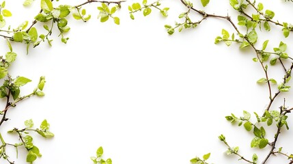 Fresh spring sprigs frame