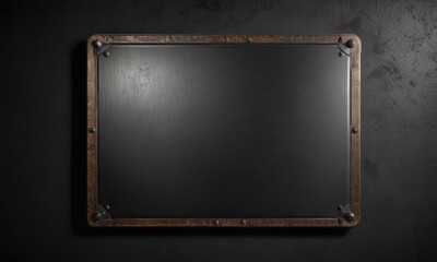 Textured metal plate, black backdrop  Industrial style, metallic accents , oxidized, home, texture