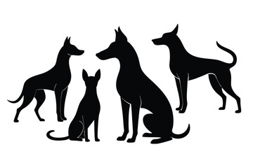 Dog Outline Vector Set – Various Breeds in Clean Design