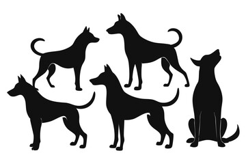 Dog Outline Vector Set – Various Breeds in Clean Design