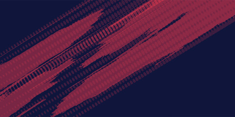 Blue and red brush strokes, hand drawn illustration background. vector illustrator