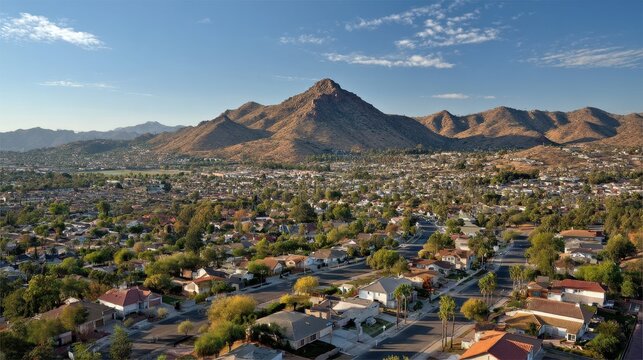 Scenic Panoramic Landscape of Glendale, Arizona: Aerial View of Residential Neighborhoods Surrounded by Nature
