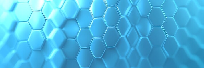 Abstract blue background with hexagons and white space for text, a futuristic technology concept