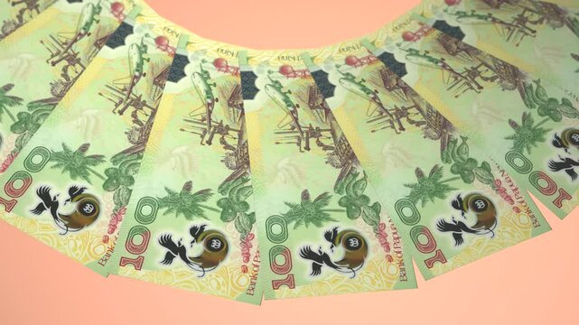 Breathtaking Looping Design 100 Kina Curency of Papua New Guinea