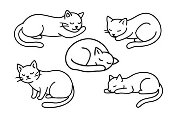 cats line art vector draw.	