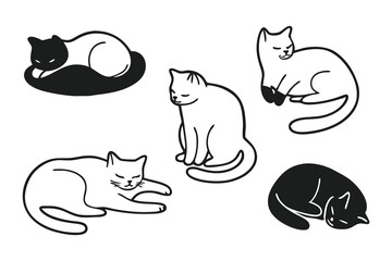 cats line art vector draw.	
