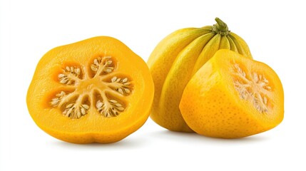 Yellow squash halves, whole