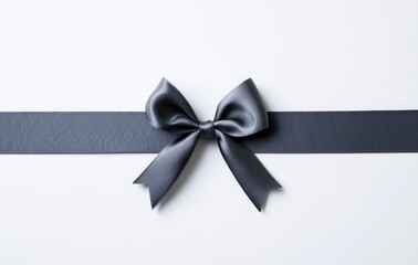 Gray Bow on Ribbon
