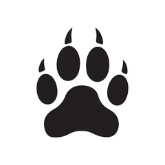 Bobcat pawprint silhouette vector flat illustration design.