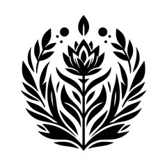 Minimalist Floral Design: Black & White Botanical Illustration