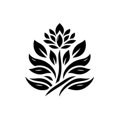 Elegant Black and White Floral Logo Design for Beauty, Wellness, or Branding