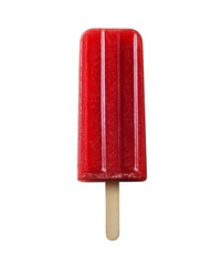 red Popsicle ice cream isolated on transparent background Generative Ai.