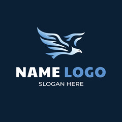 Blue Bird Logo Design – Modern Vector Symbol for Business and Branding