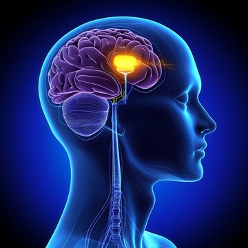 **Pituitary Gland Function Illustration In Brain Cross-Section Context. --V 6.1 --S 50 --Raw** - @Darya (Relaxed) -# Create, Explore, And Organize On [Midjourney.Com](<Https://Midjourney.Com/Imagine?F