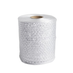  Bubble wrap roll on white background for safe packaging [Transparent Background PNG]. 