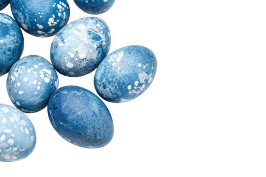 Blue Easter Eggs  isolated on a transparent background