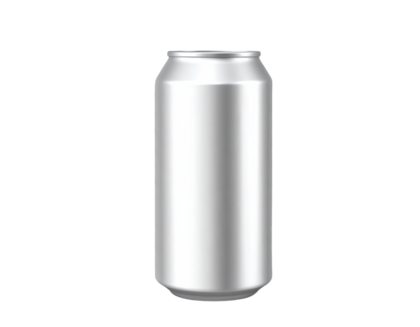  A vector realistic silver can isolated on a transparent background PNG - Powered by Adobe