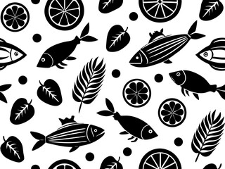 Greek Summer Feast – Seamless Mediterranean Vector Pattern

