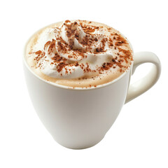 Obraz premium Cappuccino With Cinnamon Dusting Foam isolated on a transparent background