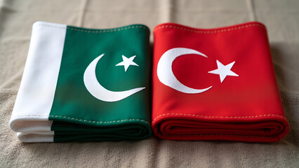 Turkey and Pakistan friends flags together