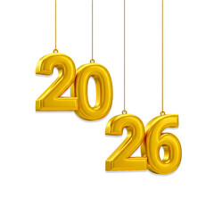 Golden 2026 new year celebrating hanging Pgn 