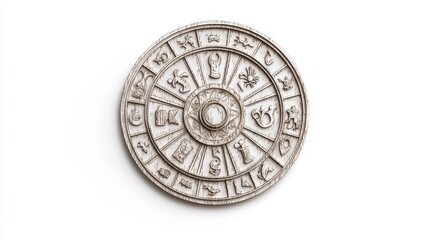 Bright and white astrology horoscope circle with zodiac signs isolated on white background. illustration illustration , no logos, no brands