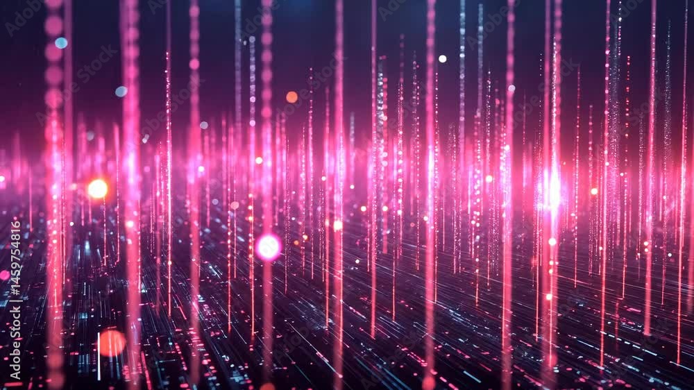 Poster vibrant digital lines create mesmerizing visual effects with depth and energy in abstract landscapes