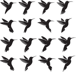 A bird set in black and white Vector image