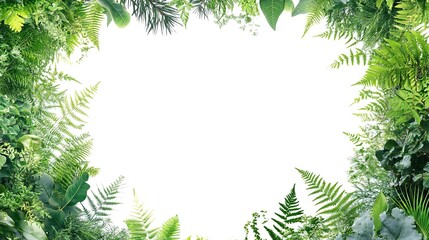Fresh green foliage border