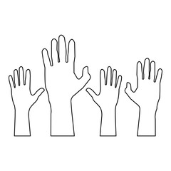 Human Hand Raised Icon Outline