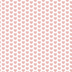 赤いドット柄ハートのシームレスパターン背景　