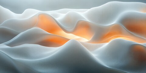 Obraz premium Soft, luminous folds of fabric in light.