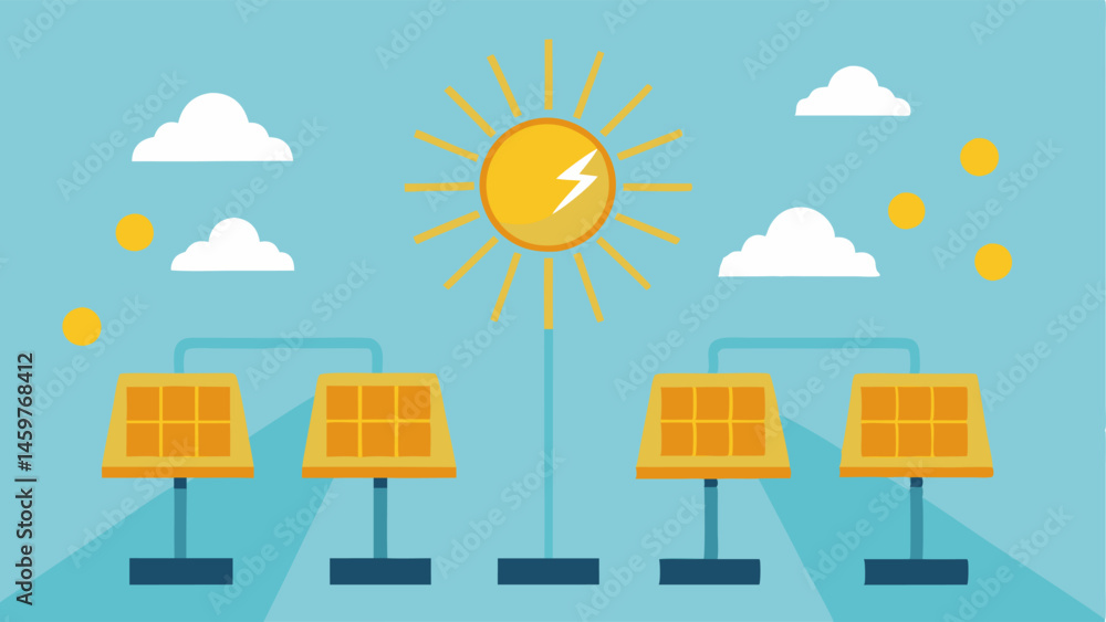 Poster energy conversion tiny energyharvesting nanomachines converting solar energy into usable power illus