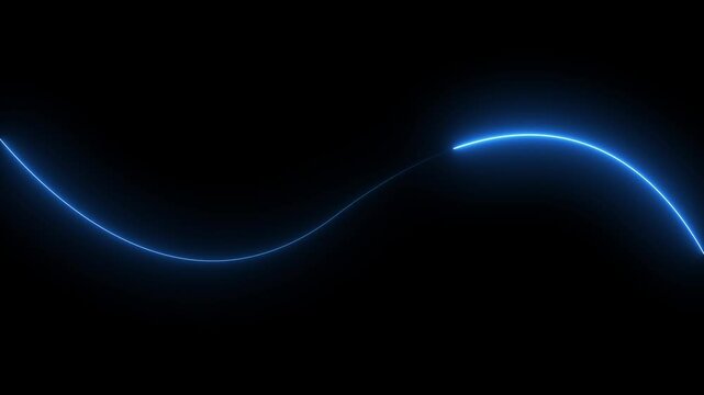 Abstract neon line waves animation.neon wave line royal animation.Bright neon curve line abstract technology background