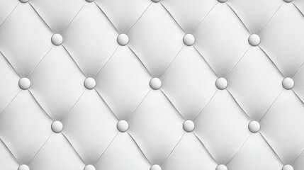 Luxurious white leather upholstery with diamond quilted pattern, decorative buttons highlighting sophisticated design elements for premium interior concepts
