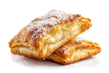 Flaky Clarins puff pastry isolated on a white background