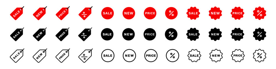 Tag, sale icons set. Discount tag, sale icons. Coupon price icon