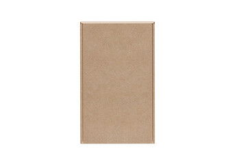 Brown cardboard box, transparent background